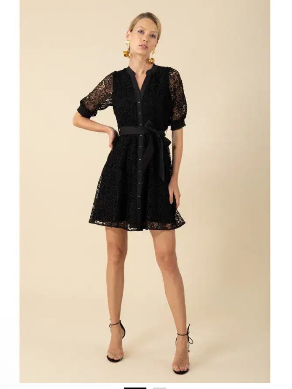HALE BOB Christina Lace Black Dress Sz XS